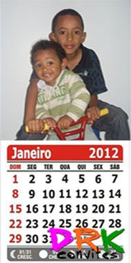 Mini calendario com imã