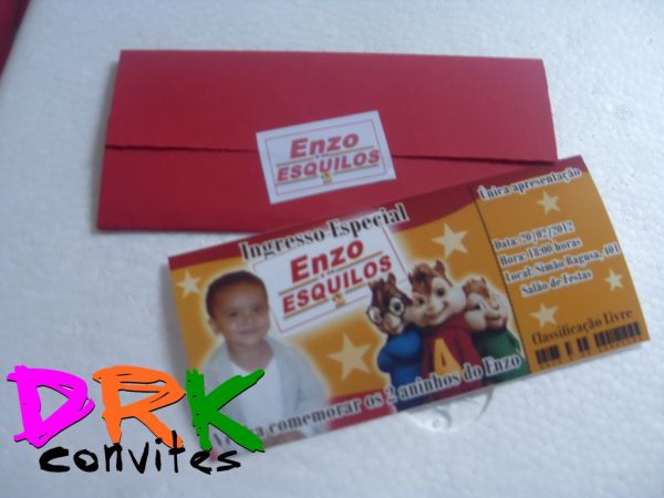Convite Alvin e os esqulios